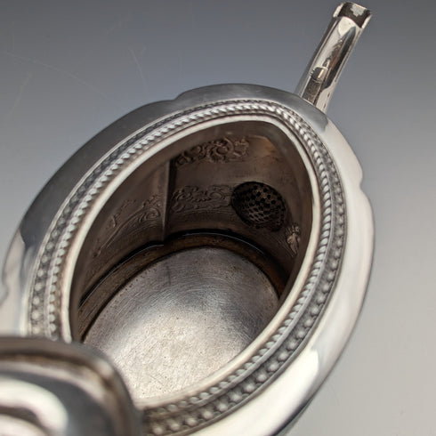 Circa 1890 British antique silver plate teapot James Dixon & Sons